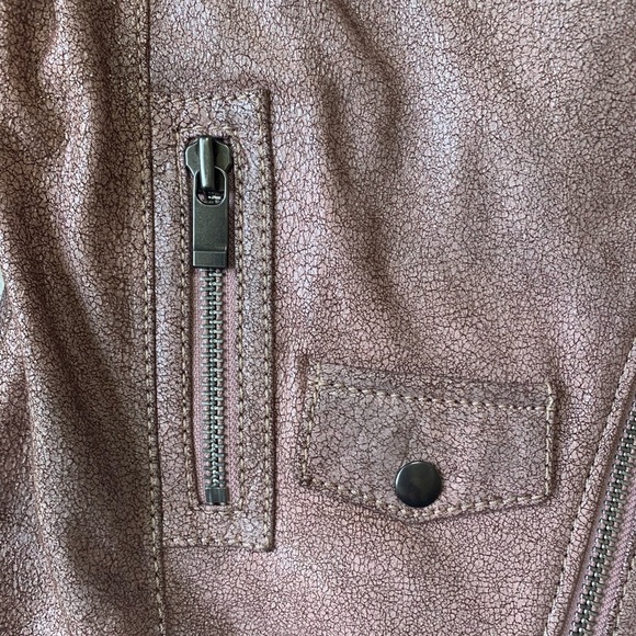 AS by DF Cult Leather‎ Moto Jacket in Metallic Rose - Picture 6 of 8